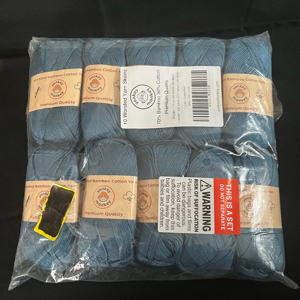 Yonkey monkey worsted bamboo cotton yarn pack of 10 skeins